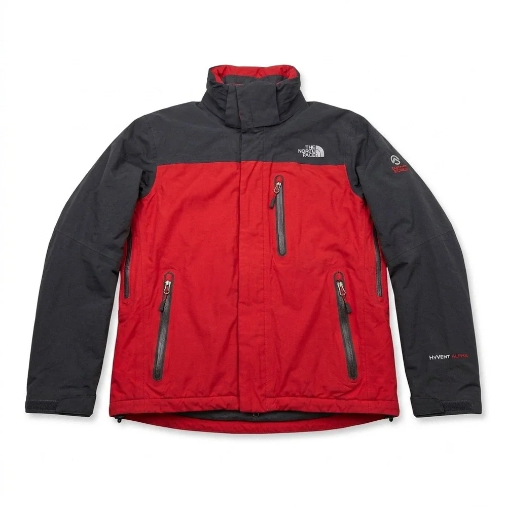 The North Face Summit Series HyVent Alpha Red Full Zip Jacket Mens L Flawed